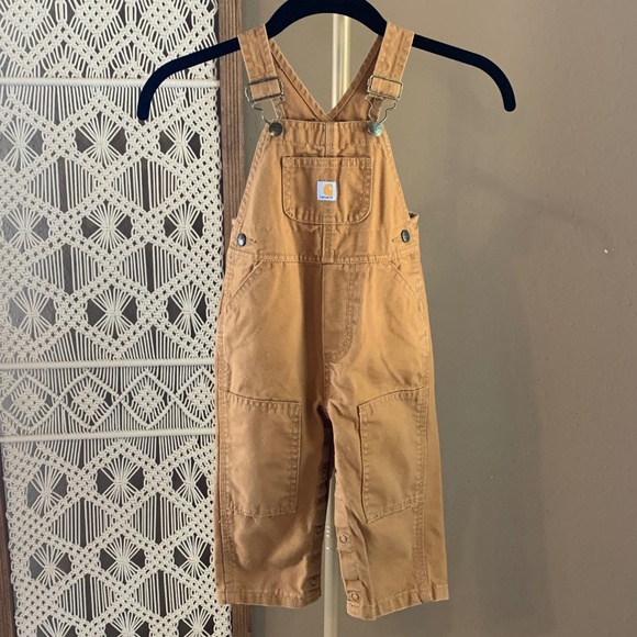 Carhartt Canvas Toddler Bib Workwear Double Knee Overall Sz 18 Month 100% cotton - Picture 1 of 5